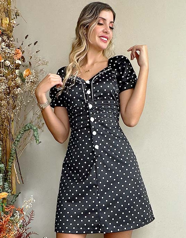 Sofie Negro Puntos Blancos